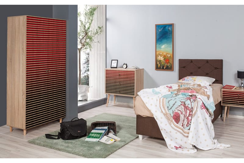 Brokind Garderob 90 cm - Brun - Förvaring - Klädförvaring - Garderob & garderobssystem