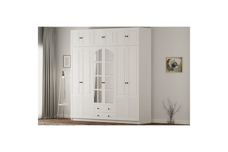 Bronte Garderobsskåp 210x210 cm - Matt Vit - Förvaring - Klädförvaring - Garderob & garderobssystem - Klädskåp & fristående garderob