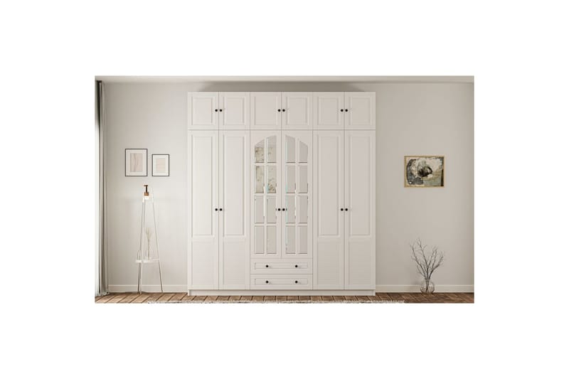 Bronte Garderobsskåp 210x210 cm - Matt Vit - Förvaring - Klädförvaring - Garderob & garderobssystem - Klädskåp & fristående garderob