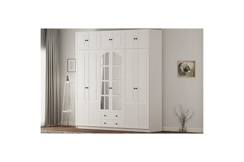 Bronte Garderobsskåp 210x210 cm - Matt Vit - Förvaring - Klädförvaring - Garderob & garderobssystem - Klädskåp & fristående garderob