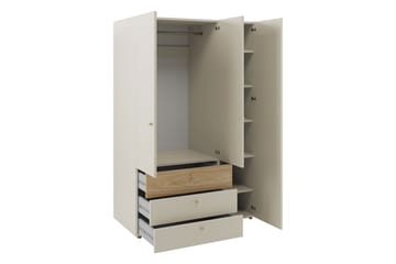 Buhan Garderob 120x185 cm - Beige/Brun - Förvaring - Klädförvaring - Garderob & garderobssystem