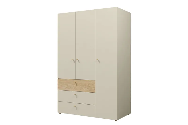 Buhan Garderob 120x185 cm - Beige/Brun - Förvaring - Klädförvaring - Garderob & garderobssystem