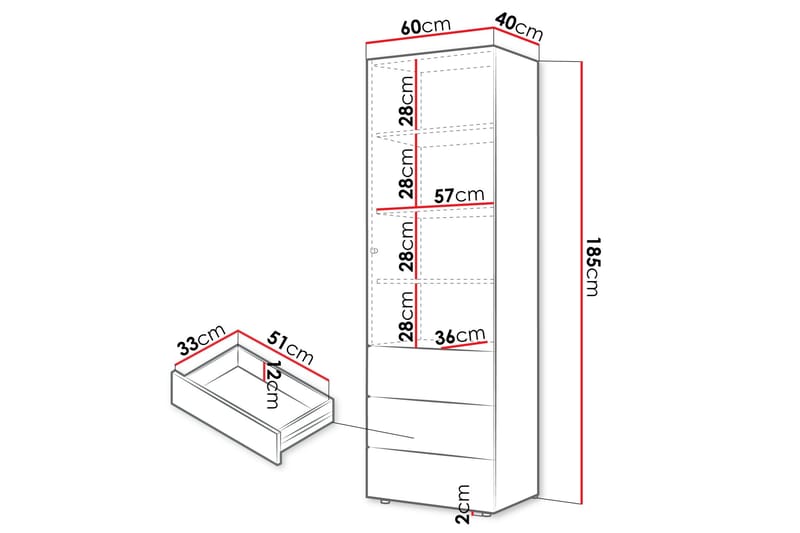 Buhan Garderob 60x185 cm - Beige/Brun - Förvaring - Klädförvaring - Garderob & garderobssystem
