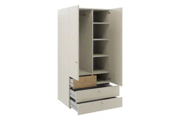 Buhan Garderob 90x185 cm - Beige/Brun - Förvaring - Klädförvaring - Garderob & garderobssystem