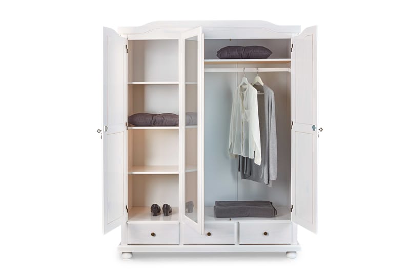 Cabell Garderob 150 cm - Trä/Vit - Klädskåp & fristående garderob - Garderob & garderobssystem