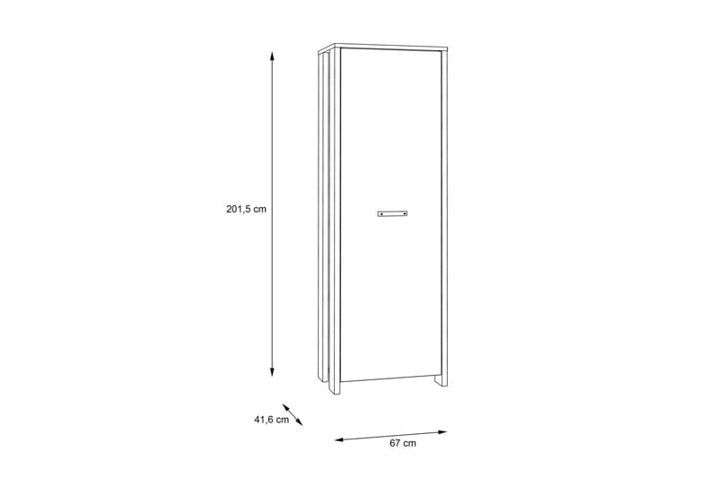 Cadle Garderob 67 cm - Brun/Grå - Garderob & garderobssystem - Klädskåp & fristående garderob