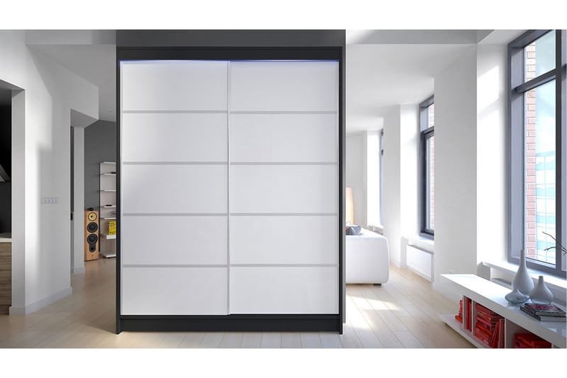 Camino Garderob + LED - Svart/Vit/RGB LED - Förvaring - Klädförvaring - Garderob & garderobssystem