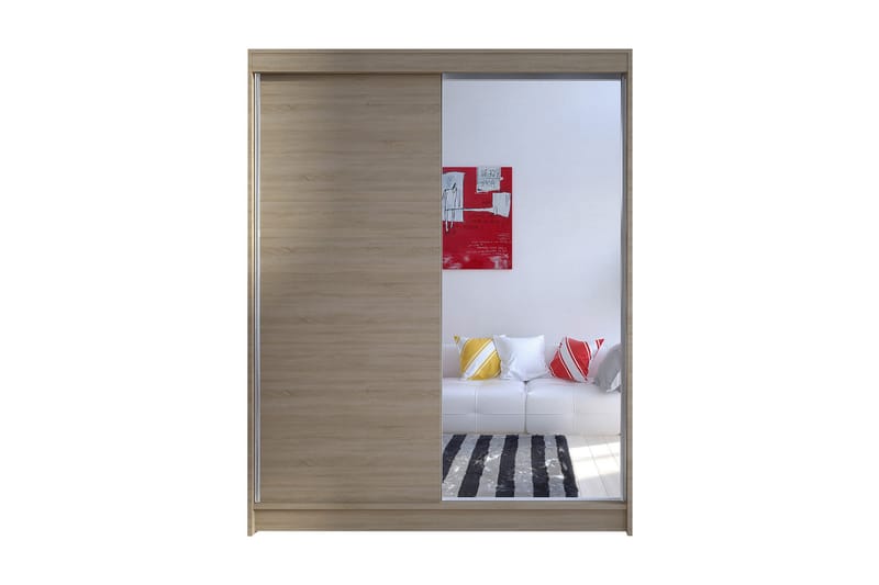 Camino Garderob 150x58x200 cm LED-belysning - Brun - Förvaring - Klädförvaring - Garderob & garderobssystem