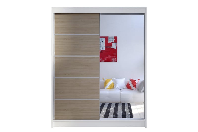 Camino Garderob 58x150 cm LED-belysning - Vit - Förvaring - Klädförvaring - Garderob & garderobssystem