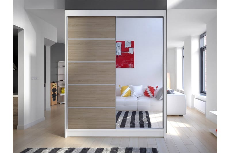 Camino Garderob 58x150 cm LED-belysning - Vit - Förvaring - Klädförvaring - Garderob & garderobssystem