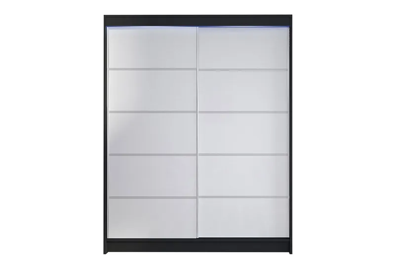 Camino Garderob + LED, Svart/Vit/RGB LED