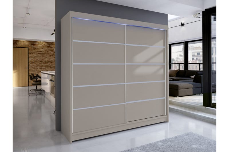 Canderbury Garderob 180x215 cm - Beige - Förvaring - Klädförvaring - Garderob & garderobssystem