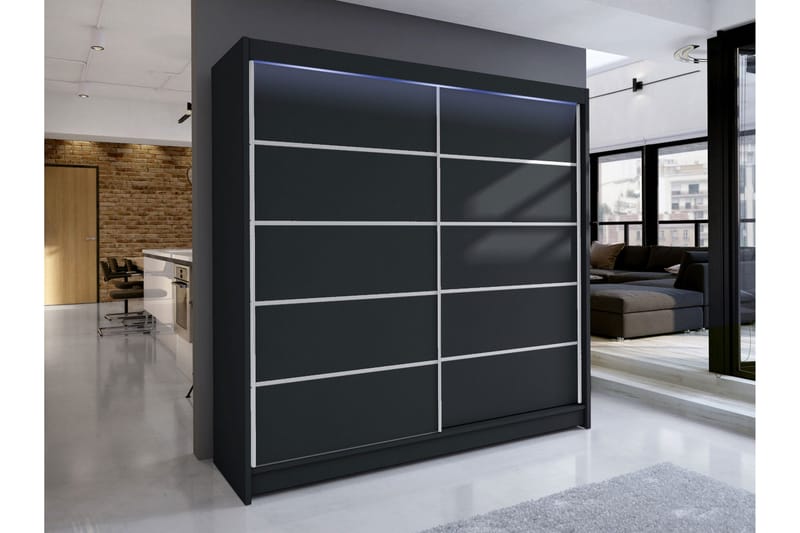 Canderbury Garderob 180x215 cm - Svart - Förvaring - Klädförvaring - Garderob & garderobssystem