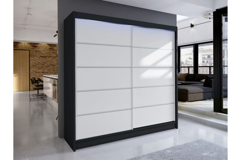 Canderbury Garderob 180x215 cm - Svart/Vit - Förvaring - Klädförvaring - Garderob & garderobssystem