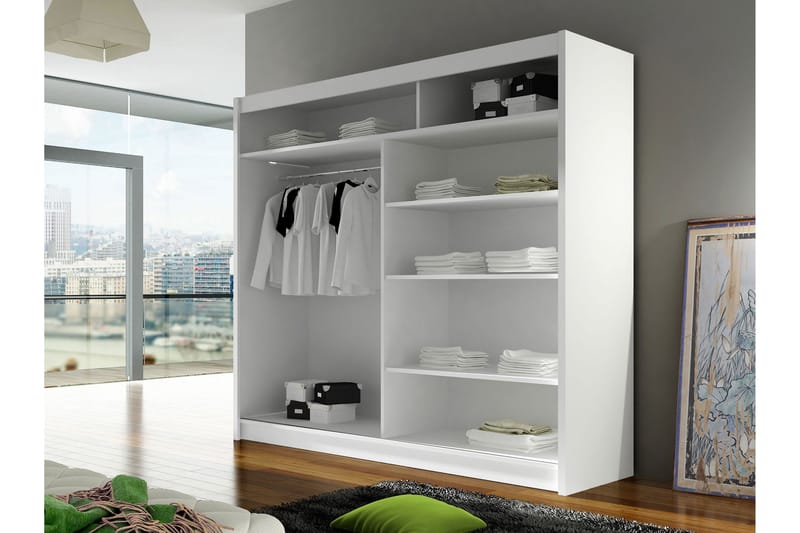 Canderbury Garderob 180x215 cm - Vit/Brun - Förvaring - Klädförvaring - Garderob & garderobssystem