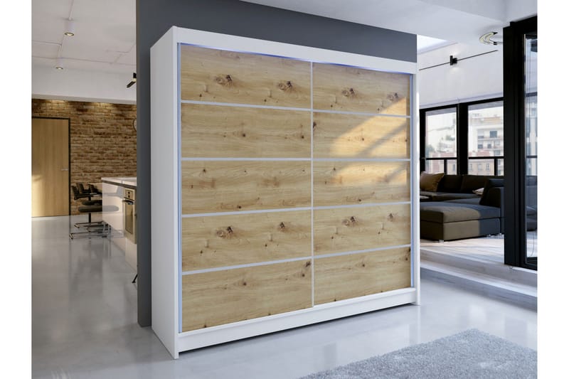 Canderbury Garderob 180x215 cm - Vit/Brun - Förvaring - Klädförvaring - Garderob & garderobssystem