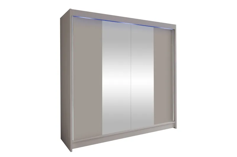 Canderbury Garderob m. Spegel 180x215 cm - Beige - Förvaring - Klädförvaring - Garderob & garderobssystem