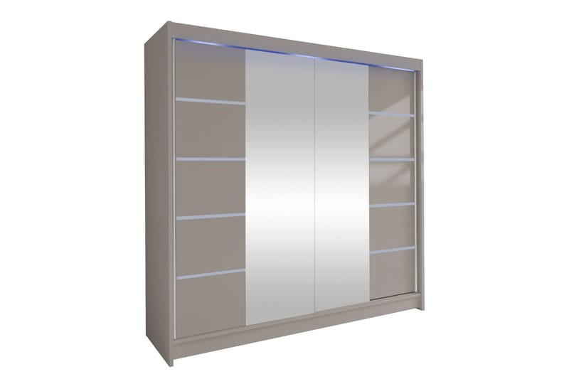 Canderbury Garderob m. Spegel 180x215 cm - Beige - Förvaring - Klädförvaring - Garderob & garderobssystem