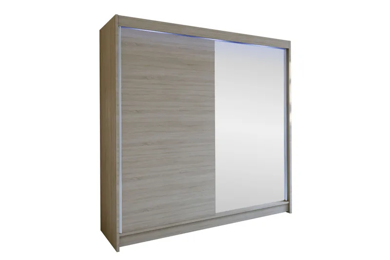 Canderbury Garderob m. Spegel 180x215 cm - Brun - Förvaring - Klädförvaring - Garderob & garderobssystem