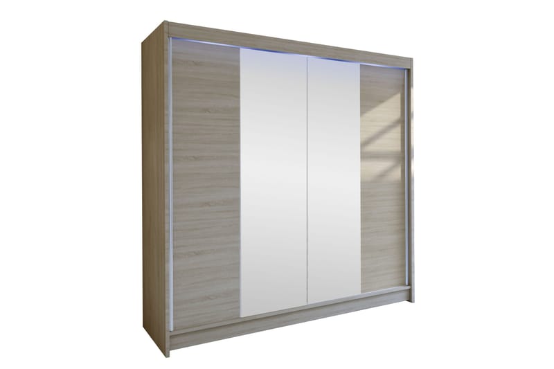 Canderbury Garderob m. Spegel 180x215 cm - Brun - Förvaring - Klädförvaring - Garderob & garderobssystem