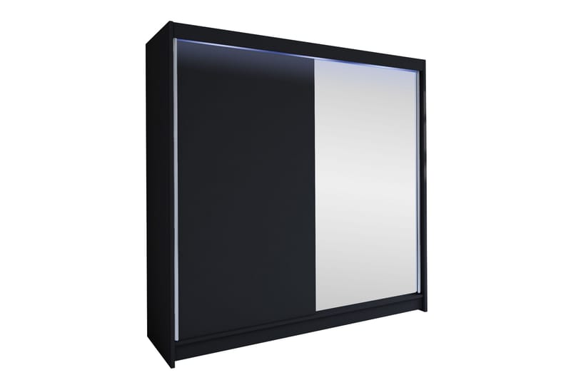 Canderbury Garderob m. Spegel 180x215 cm - Svart - Förvaring - Klädförvaring - Garderob & garderobssystem