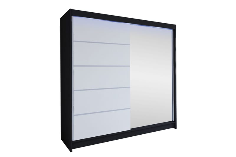 Canderbury Garderob m. Spegel 180x215 cm - Svart - Förvaring - Klädförvaring - Garderob & garderobssystem