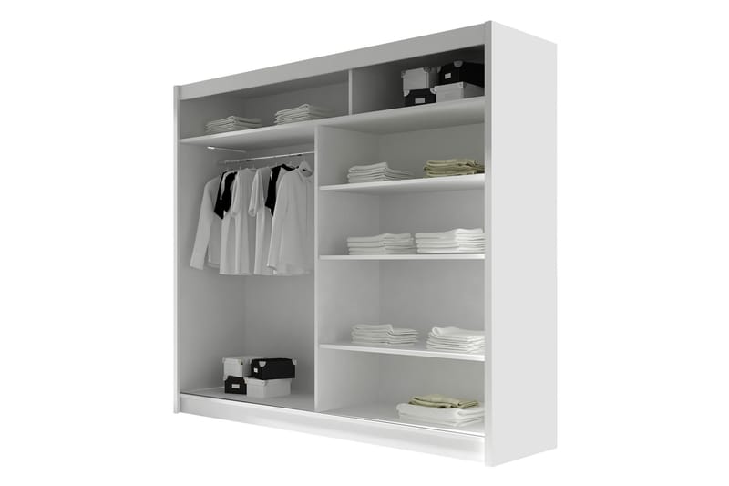 Canderbury Garderob m. Spegel 180x215 cm - Svart/Brun - Förvaring - Klädförvaring - Garderob & garderobssystem