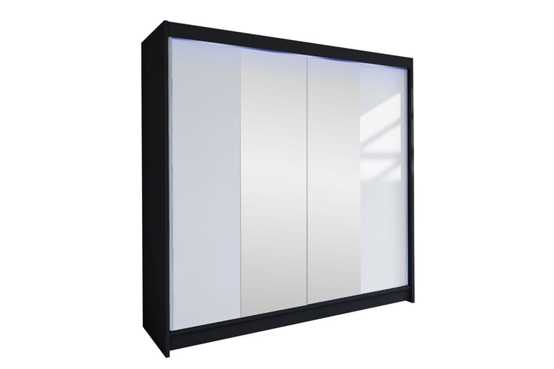 Canderbury Garderob m. Spegel 180x215 cm - Svart/Vit - Förvaring - Klädförvaring - Garderob & garderobssystem