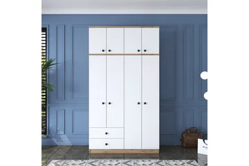 Caturai Garderob 120 cm - Valnöt/Vit - Förvaring - Klädförvaring - Garderob & garderobssystem
