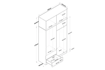 Caturai Garderob 120 cm - Valnöt/Vit - Förvaring - Klädförvaring - Garderob & garderobssystem