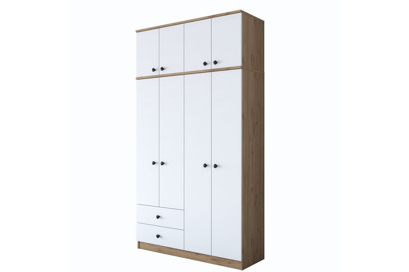 Caturai Garderob 120 cm - Valnöt/Vit - Förvaring - Klädförvaring - Garderob & garderobssystem