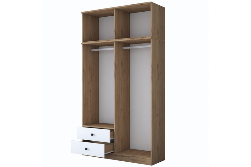 Caturai Garderob 120 cm - Valnöt/Vit - Förvaring - Klädförvaring - Garderob & garderobssystem