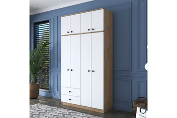 Caturai Garderob 120 cm - Valnöt/Vit - Förvaring - Klädförvaring - Garderob & garderobssystem