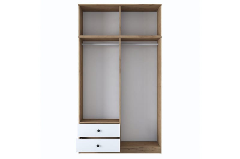 Caturai Garderob 120 cm - Valnöt/Vit - Förvaring - Klädförvaring - Garderob & garderobssystem