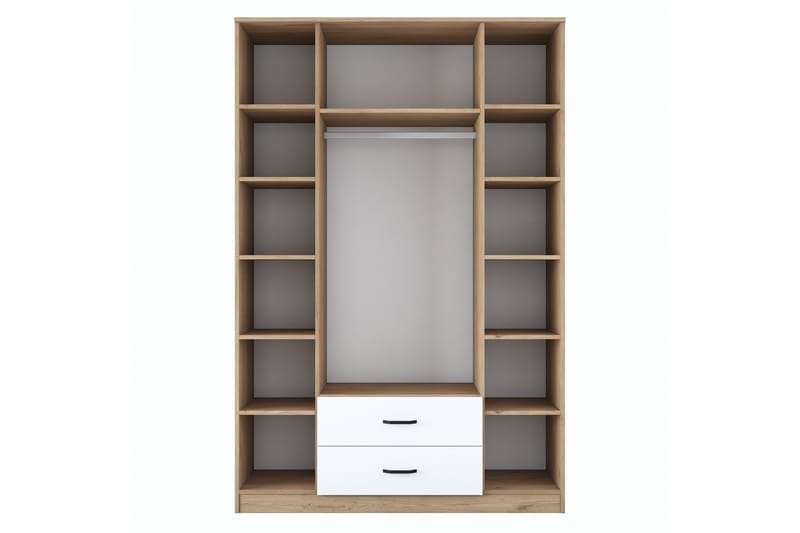 Caturai Garderob med Spegel - Valnöt/Vit - Förvaring - Klädförvaring - Garderob & garderobssystem