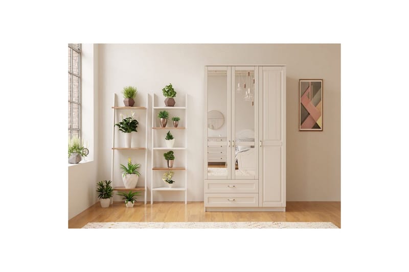 Ceynor Garderobsskåp 105x210 cm - Matt Vit - Förvaring - Klädförvaring - Garderob & garderobssystem - Klädskåp & fristående garderob