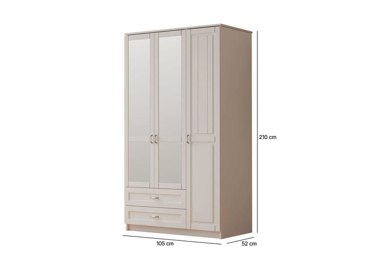 Ceynor Garderobsskåp 105x210 cm - Matt Vit - Förvaring - Klädförvaring - Garderob & garderobssystem - Klädskåp & fristående garderob