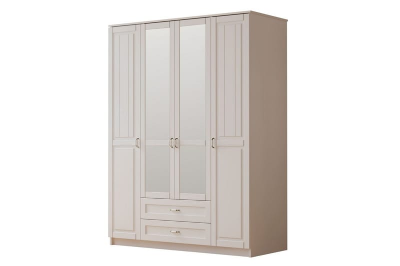 Ceynor Garderobsskåp 140x184 cm, Matt Vit