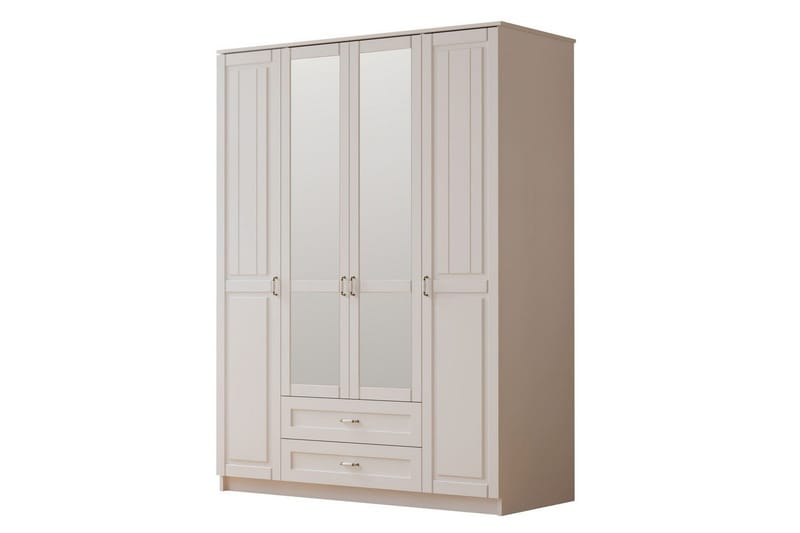 Ceynor Garderobsskåp 140x184 cm - Matt Vit - Förvaring - Klädförvaring - Garderob & garderobssystem - Klädskåp & fristående garderob