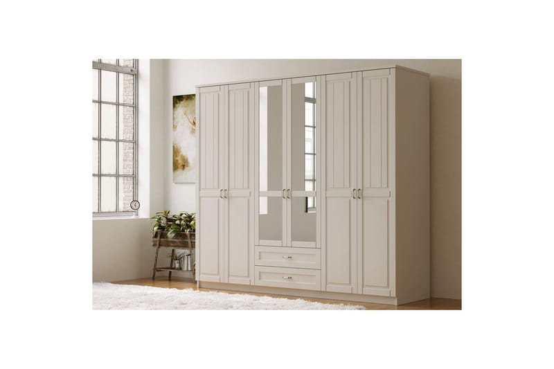 Ceynor Garderobsskåp 210x184 cm - Matt Vit - Förvaring - Klädförvaring - Garderob & garderobssystem - Klädskåp & fristående garderob