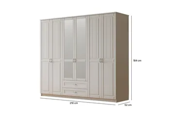 Ceynor Garderobsskåp 210x184 cm - Matt Vit - Förvaring - Klädförvaring - Garderob & garderobssystem - Klädskåp & fristående garderob