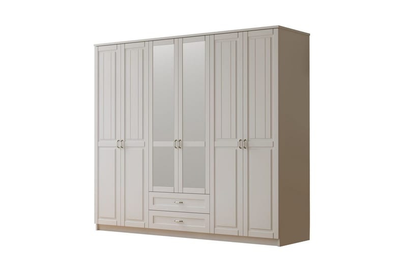 Ceynor Garderobsskåp 210x184 cm - Matt Vit - Förvaring - Klädförvaring - Garderob & garderobssystem - Klädskåp & fristående garderob