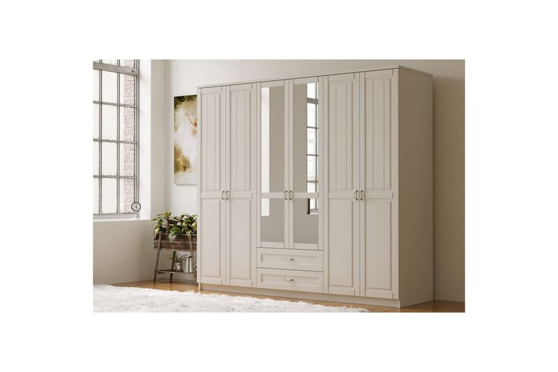 Ceynor Garderobsskåp 210x184 cm - Matt Vit - Förvaring - Klädförvaring - Garderob & garderobssystem - Klädskåp & fristående garderob