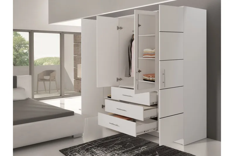 Chavez Garderob 196x200 cm - Beige - Förvaring - Klädförvaring - Garderob & garderobssystem