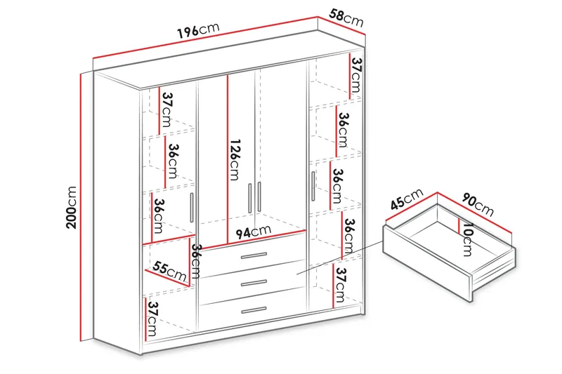 Chavez Garderob 196x200 cm - Beige - Förvaring - Klädförvaring - Garderob & garderobssystem