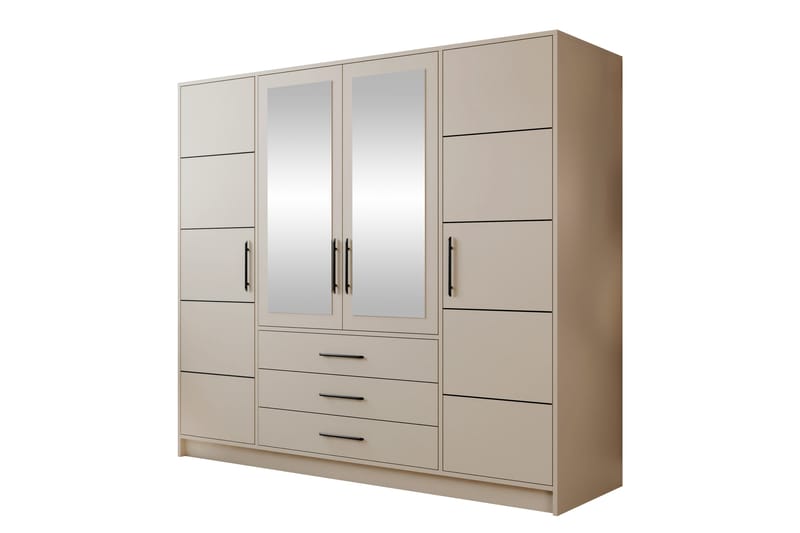 Chavez Garderob 196x200 cm - Beige - Förvaring - Klädförvaring - Garderob & garderobssystem