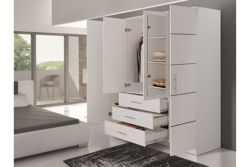 Chavez Garderob 196x200 cm - Beige - Förvaring - Klädförvaring - Garderob & garderobssystem
