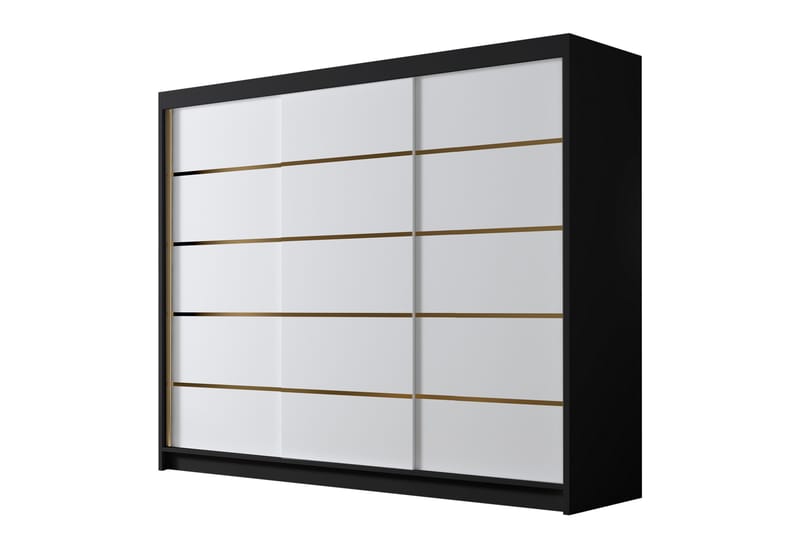 Cinerea Garderob 250x215 cm - Vit/Svart - Förvaring - Klädförvaring - Garderob & garderobssystem