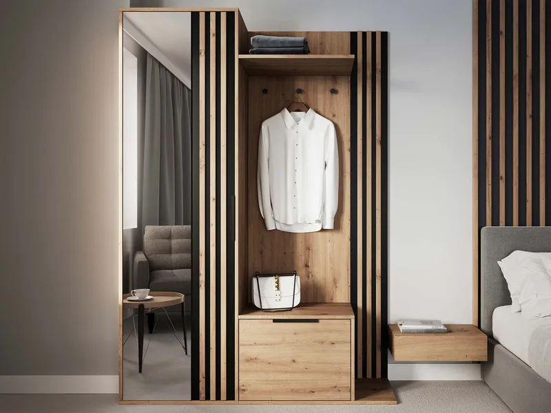 Cinerea Hallmöbel 140 cm - brun, svart - Möbler - Hallmöbler - Möbelset för hall & entre