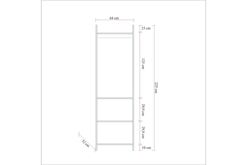 Collinner Garderob 52x104 11 Hyllor - Natur - Garderob & garderobssystem - Klädskåp & fristående garderob